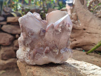 Natural Red Hematoid Quartz Clusters x 2 From Karoi, Zimbabwe