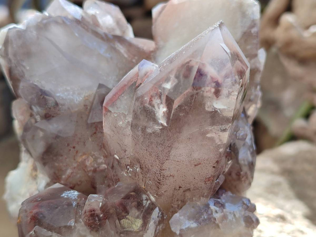 Natural Red Hematoid Quartz Clusters x 2 From Karoi, Zimbabwe - Toprock Gemstones and Minerals 