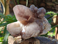 Natural Red Hematoid Quartz Clusters x 2 From Karoi, Zimbabwe