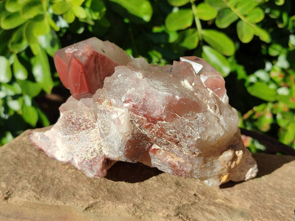 Natural Red Hematoid Quartz Clusters x 2 From Karoi, Zimbabwe