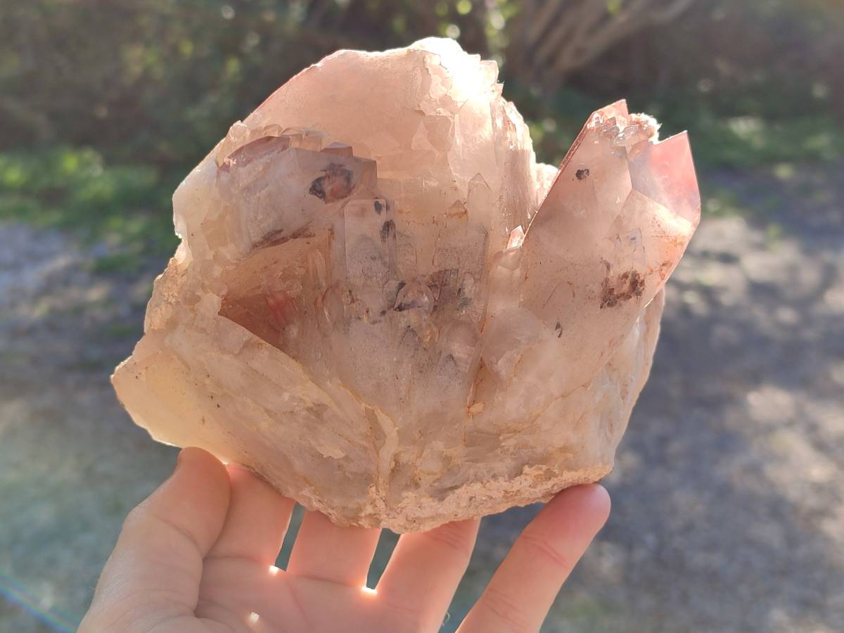 Natural Red Hematoid Quartz Clusters x 2 From Karoi, Zimbabwe - Toprock Gemstones and Minerals 