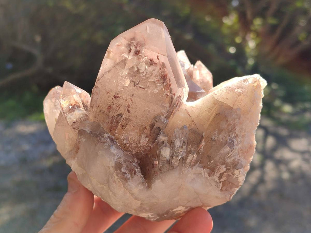 Natural Red Hematoid Quartz Clusters x 2 From Karoi, Zimbabwe - Toprock Gemstones and Minerals 