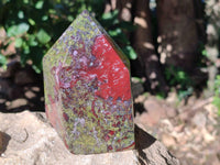 Polished Bastite Dragons Blood Stone Points x 2 From Tshipise, South Africa - Toprock Gemstones and Minerals 