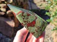 Polished Bastite Dragons Blood Stone Points x 2 From Tshipise, South Africa - Toprock Gemstones and Minerals 