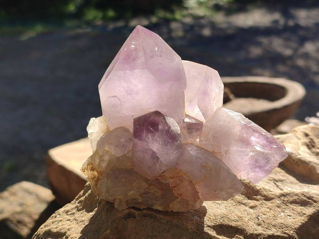Natural Jacaranda Amethyst Quartz Clusters x 5 From Mumbwa, Zambia - Toprock Gemstones and Minerals 