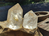 Polished Rainbow Veil Quartz Crystals x 6 From Madagascar