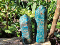 Polished Blue Apatite Points x 4 From Betroka, Madagascar - Toprock Gemstones and Minerals 
