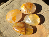 Polished Golden Healer Quartz Palm Stones x 17 From Madagascar