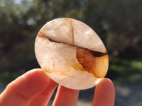 Polished Golden Healer Quartz Palm Stones x 17 From Madagascar