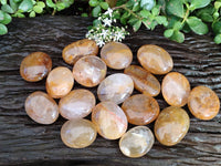 Polished Golden Healer Quartz Palm Stones x 17 From Madagascar