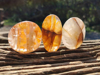 Polished Golden Healer Quartz Palm Stones x 17 From Madagascar