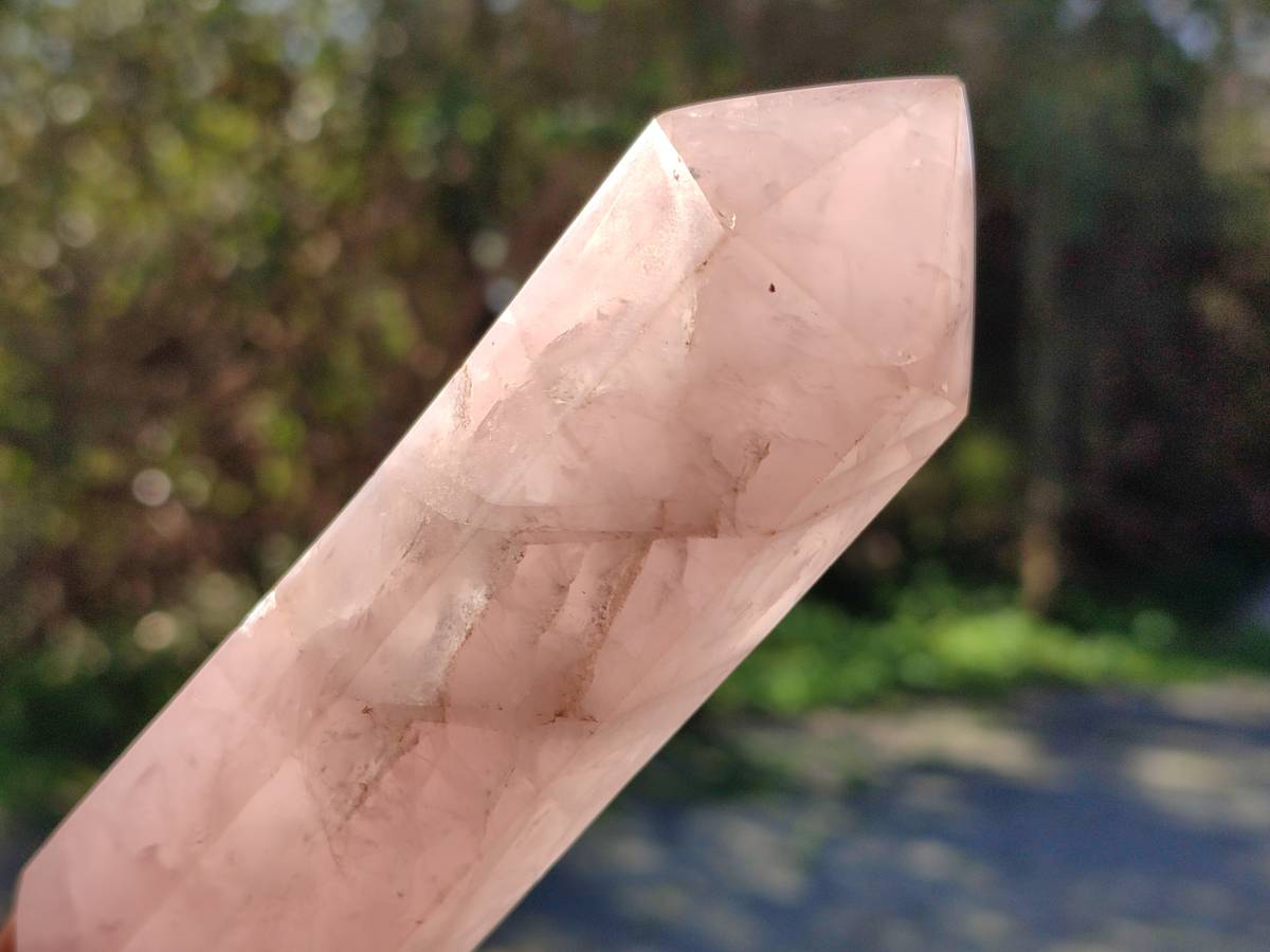 Polished Double Terminated Rose Quartz Points x 6 Madagascar - Toprock Gemstones and Minerals 