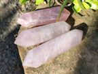 Polished Double Terminated Rose Quartz Points x 6 Madagascar - Toprock Gemstones and Minerals 