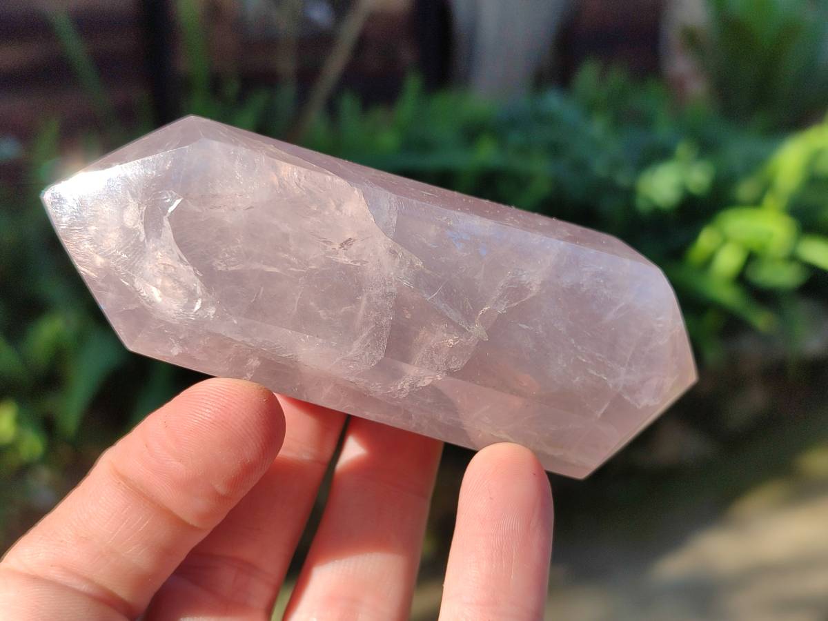 Polished Double Terminated Rose Quartz Points x 6 Madagascar - Toprock Gemstones and Minerals 