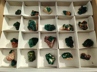 Natural Dioptase on Dolomite Matrix Specimens x 22 From Likasi, Congo