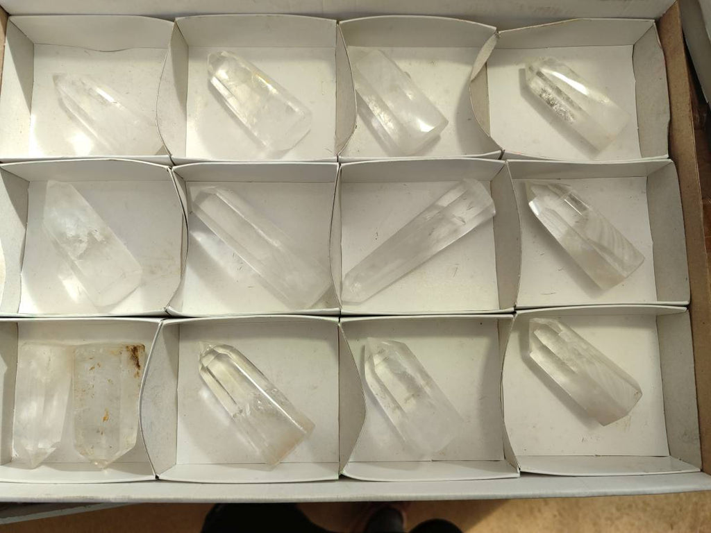 Polished Clear Quartz Crystals x 13 From Madagascar - Toprock Gemstones and Minerals 