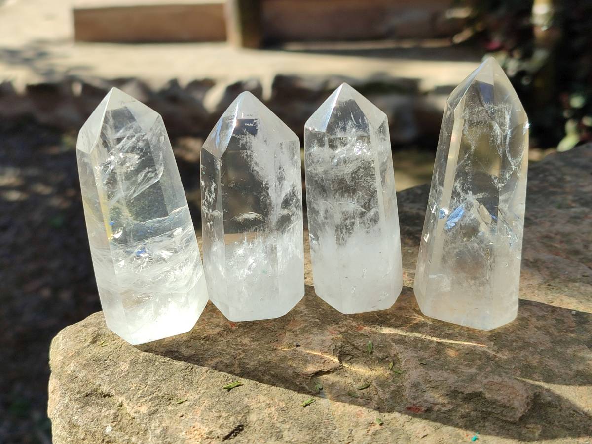 Polished Clear Quartz Crystals x 13 From Madagascar - Toprock Gemstones and Minerals 
