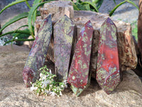 Polished Double Terminated Bastite Dragons Blood Stone Points x 4 From Tshipise, South Africa - Toprock Gemstones and Minerals 