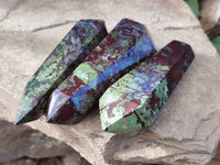 Polished Double Terminated Bastite Dragons Blood Stone Points x 4 From Tshipise, South Africa - Toprock Gemstones and Minerals 
