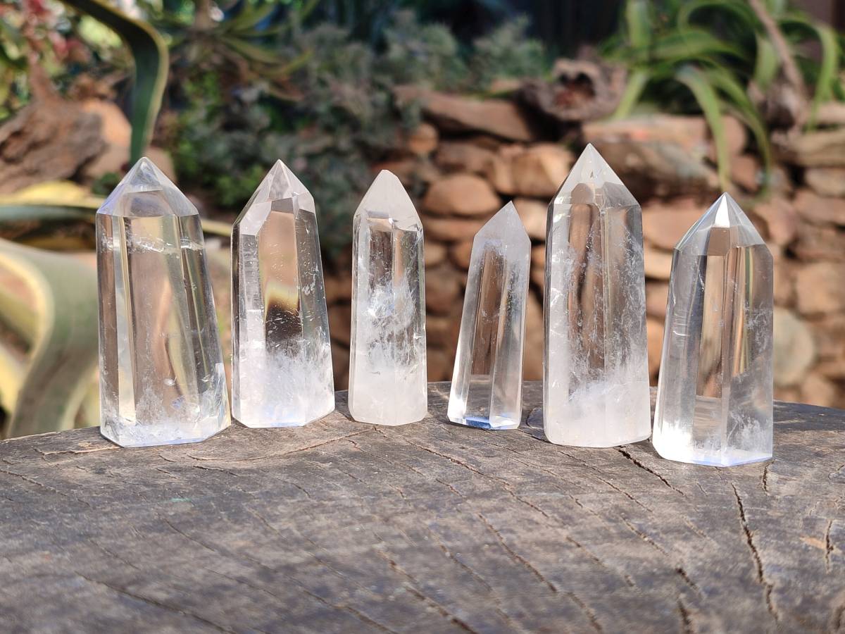 Polished Clear Quartz Crystals x 24 From Madagascar - Toprock Gemstones and Minerals 