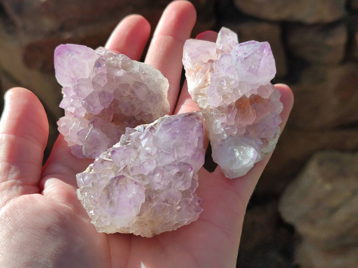Natural Amethyst Spirit Quartz Clusters x 12 From Boekenhouthoek, South Africa - Toprock Gemstones and Minerals 