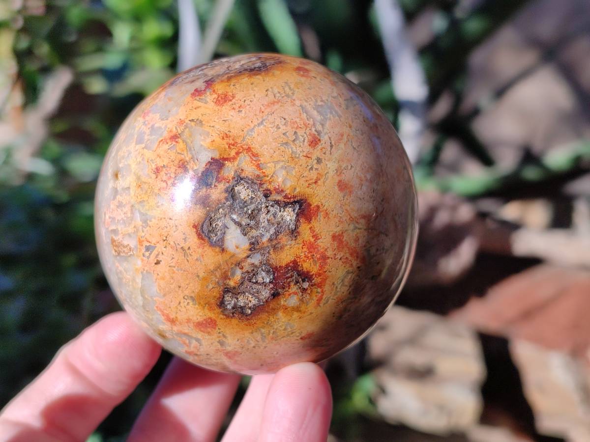 Polished Runestone Feldspar Spheres x 3 From Kings Ranch, Zimbabwe - Toprock Gemstones and Minerals 