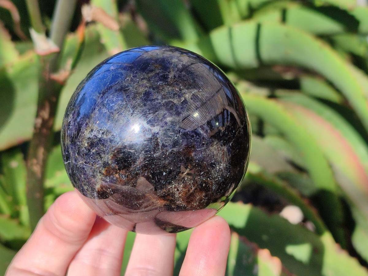 Polished Iolite Spheres x 2 From Ambatofinandrahana, Madagascar - Toprock Gemstones and Minerals 