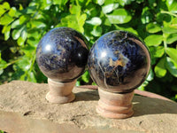Polished Iolite Spheres x 2 From Ambatofinandrahana, Madagascar