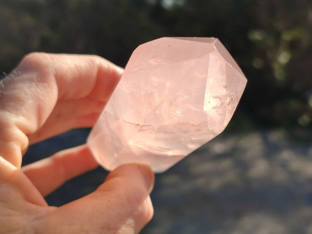 Polished Double Terminated Rose Quartz Points x 5 Madagascar - Toprock Gemstones and Minerals 