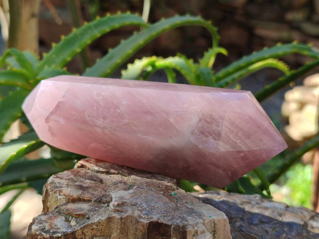 Polished Double Terminated Rose Quartz Points x 5 Madagascar - Toprock Gemstones and Minerals 