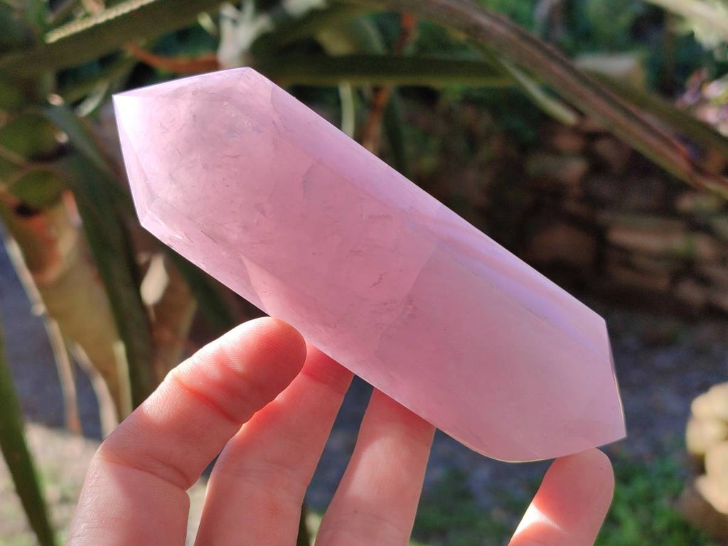 Polished Double Terminated Rose Quartz Points x 5 Madagascar - Toprock Gemstones and Minerals 