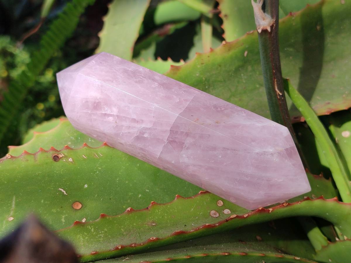 Polished Double Terminated Rose Quartz Points x 5 Madagascar - Toprock Gemstones and Minerals 