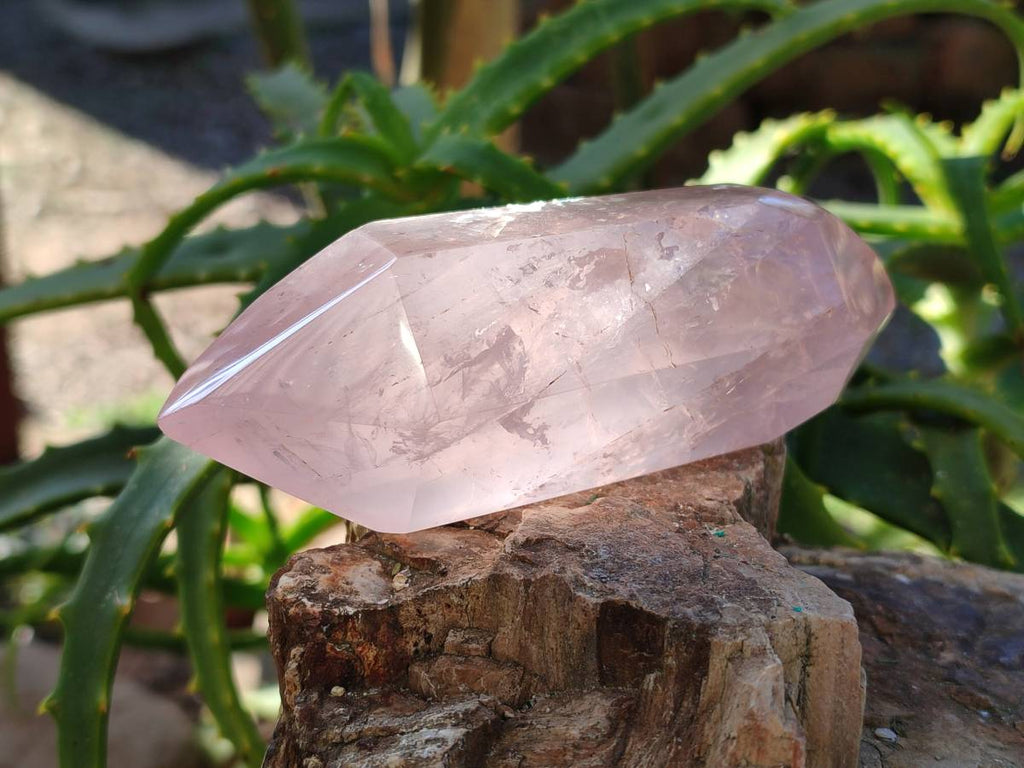 Polished Double Terminated Rose Quartz Points x 5 Madagascar - Toprock Gemstones and Minerals 