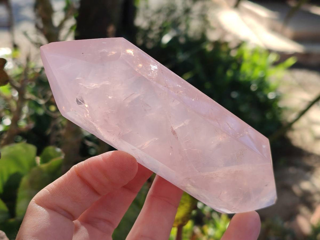 Polished Double Terminated Rose Quartz Points x 5 Madagascar - Toprock Gemstones and Minerals 