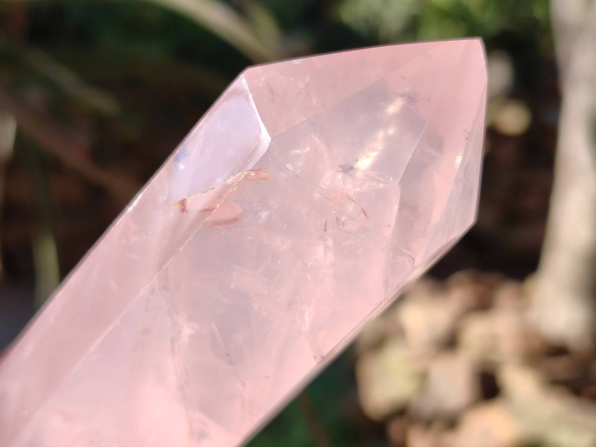 Polished Double Terminated Rose Quartz Points x 5 Madagascar - Toprock Gemstones and Minerals 