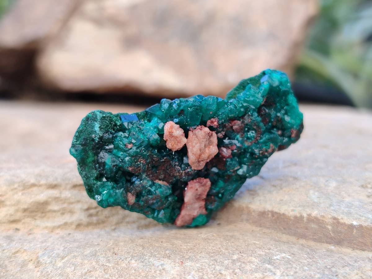 Natural Dioptase on Dolomite Matrix Specimens x 23 From Likasi, Congo - Toprock Gemstones and Minerals 