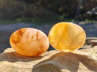 Polished Golden Healer Quartz Palm Stones x 20 From Madagascar