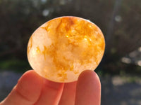 Polished Golden Healer Quartz Palm Stones x 20 From Madagascar