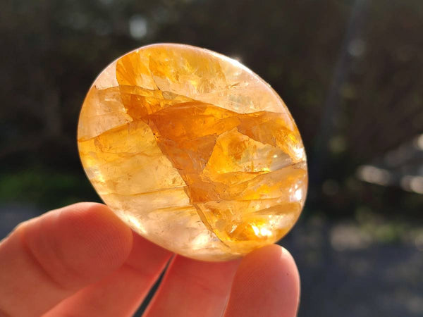 Polished Golden Healer Quartz Palm Stones x 20 From Madagascar