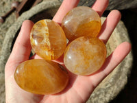 Polished Golden Healer Quartz Palm Stones x 20 From Madagascar