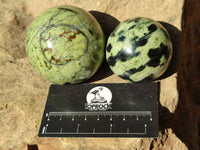 Polished Leopard Stone Spheres x 6 From Nyanga, Zimbabwe