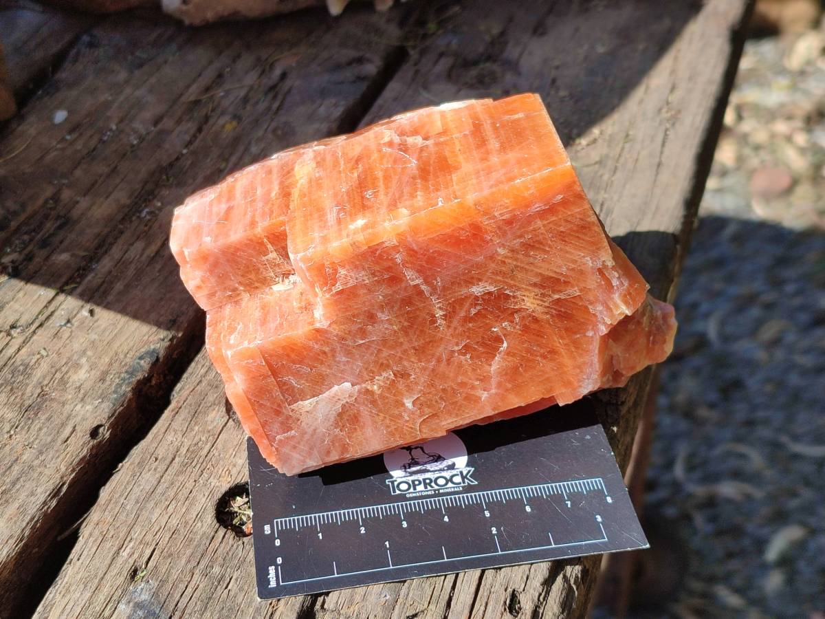 Natural Sunset Orange Calcite Specimens x 4 From Spitzkop, Namibia - Toprock Gemstones and Minerals 
