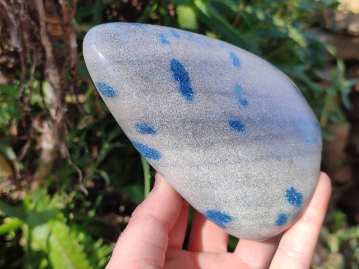 Polished Blue Spinel Spotted Standing Free Forms x 2 From Madagascar - Toprock Gemstones and Minerals 