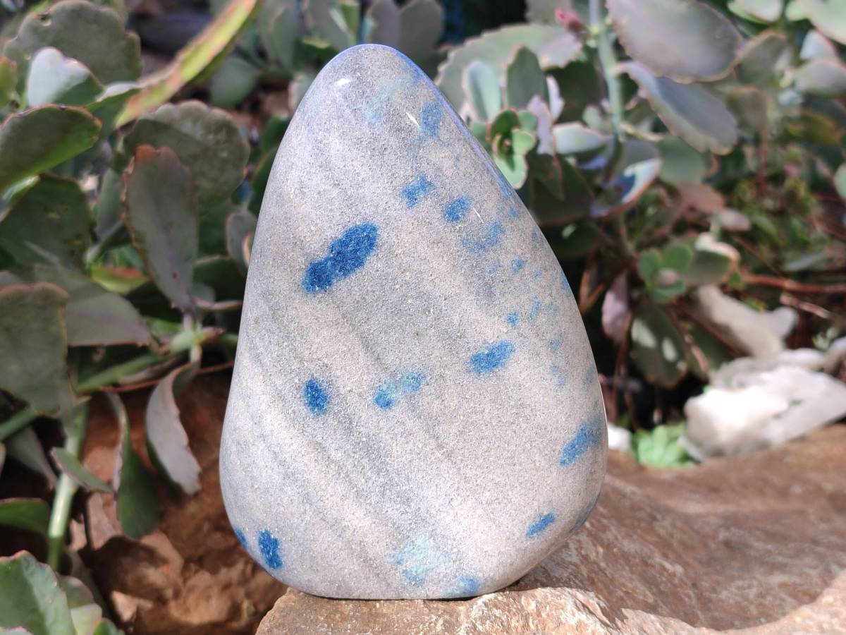 Polished Blue Spinel Spotted Standing Free Forms x 2 From Madagascar - Toprock Gemstones and Minerals 