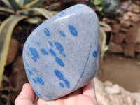 Polished Blue Spinel Spotted Standing Free Forms x 2 From Madagascar