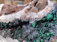 Natural Ball Malachite and Drusi Quartz On Dolomite Matrix Specimens x 2 From Kambove, Congo