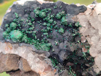 Natural Ball Malachite and Drusi Quartz On Dolomite Matrix Specimens x 2 From Kambove, Congo