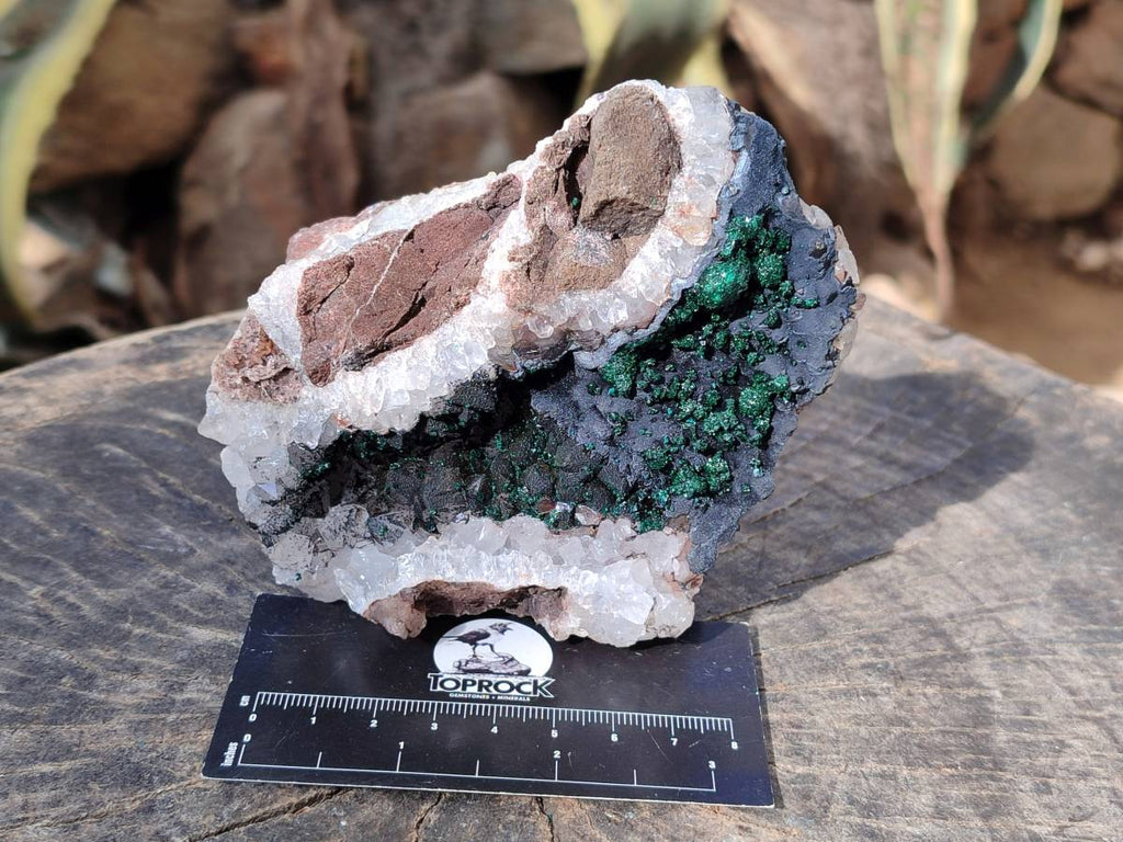 Natural Ball Malachite and Drusi Quartz On Dolomite Matrix Specimens x 2 From Kambove, Congo - Toprock Gemstones and Minerals 