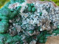 Natural Ball Malachite and Drusi Quartz On Dolomite Matrix Specimens x 2 From Kambove, Congo