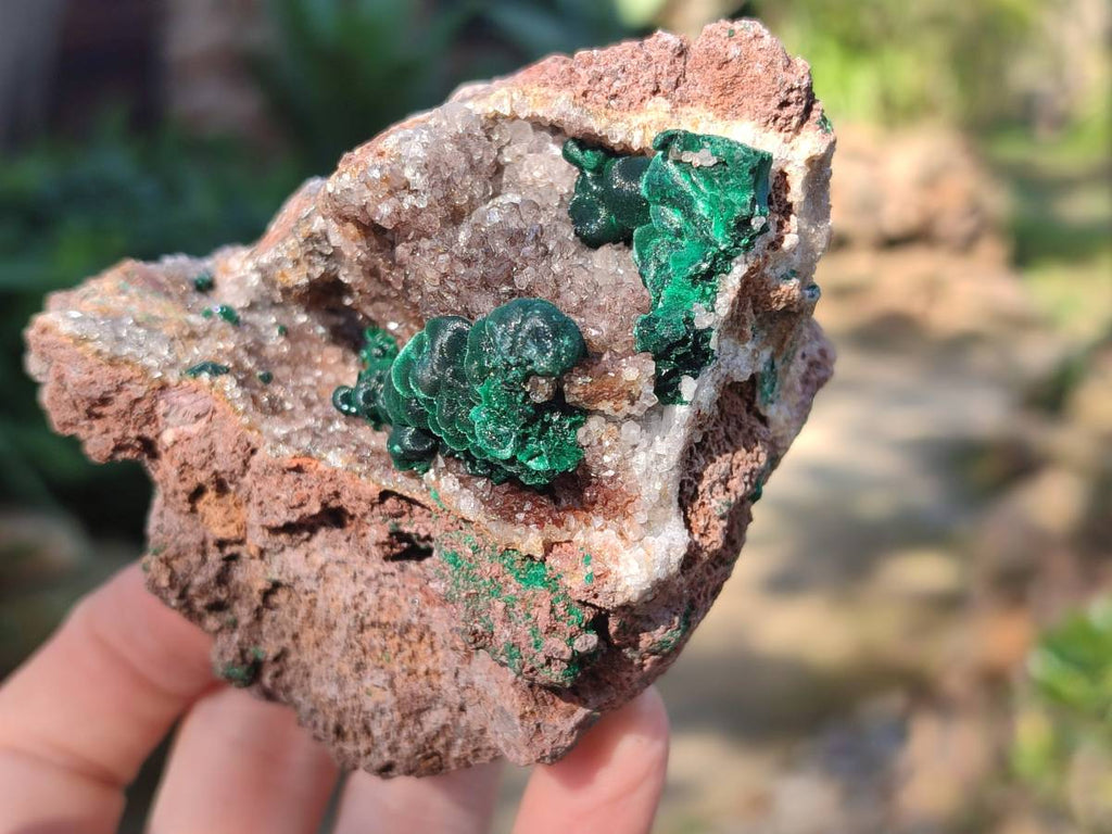 Natural Silky Ball Malachite and Drusy Quartz on Dolomite Specimens x 3 From Mindingi Mine, Kambove, Congo